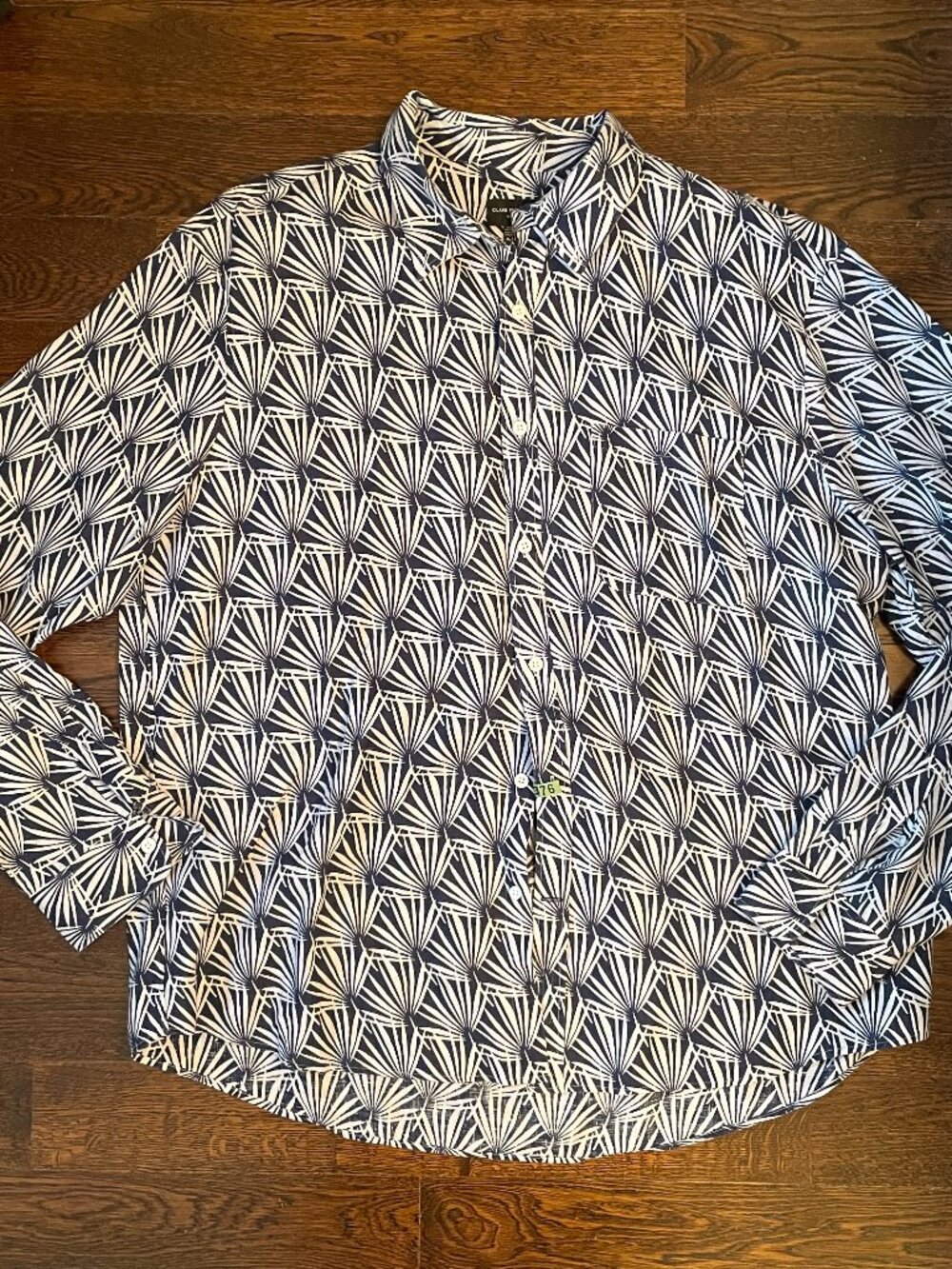 Club Monaco Mens Geo Palm 100% Linen Shirt Size XL